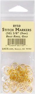 Lacis 9mm Stitch Markers Gold